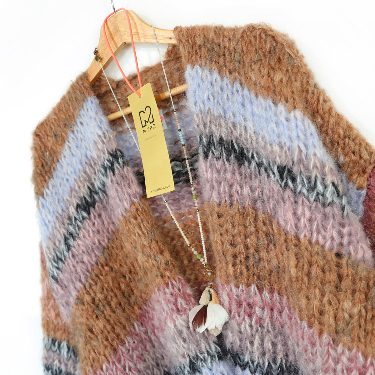 MYPZ Cardigan in mohair spesso Walnut n. 15