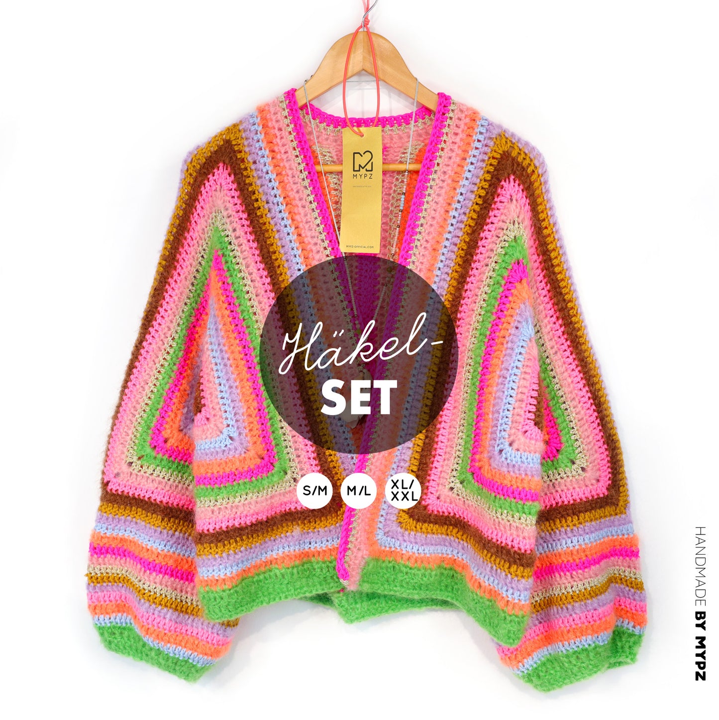 Crochet kit - MYPZ Hexagon Cardigan Vibrant Soul (ENG-NL-DE)