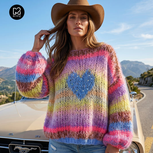 Knitting Kit – MYPZ Short Chunky Alpaca-Mohair Pullover Lake No15 (ENG-NL-DE)