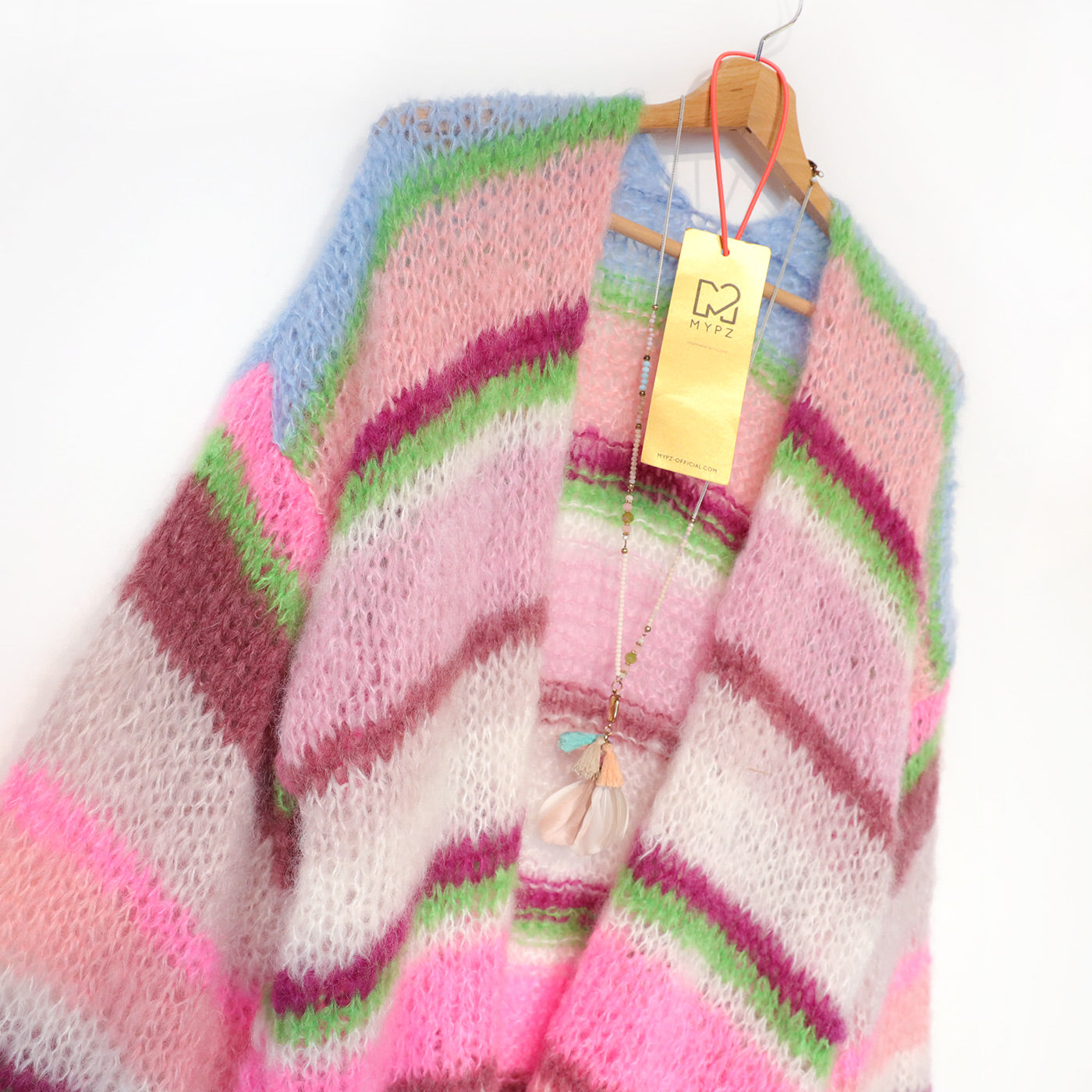 Knitting kit – MYPZ Basic Light Mohair Cardigan Candy Clouds No10 (ENG-NL-DE)