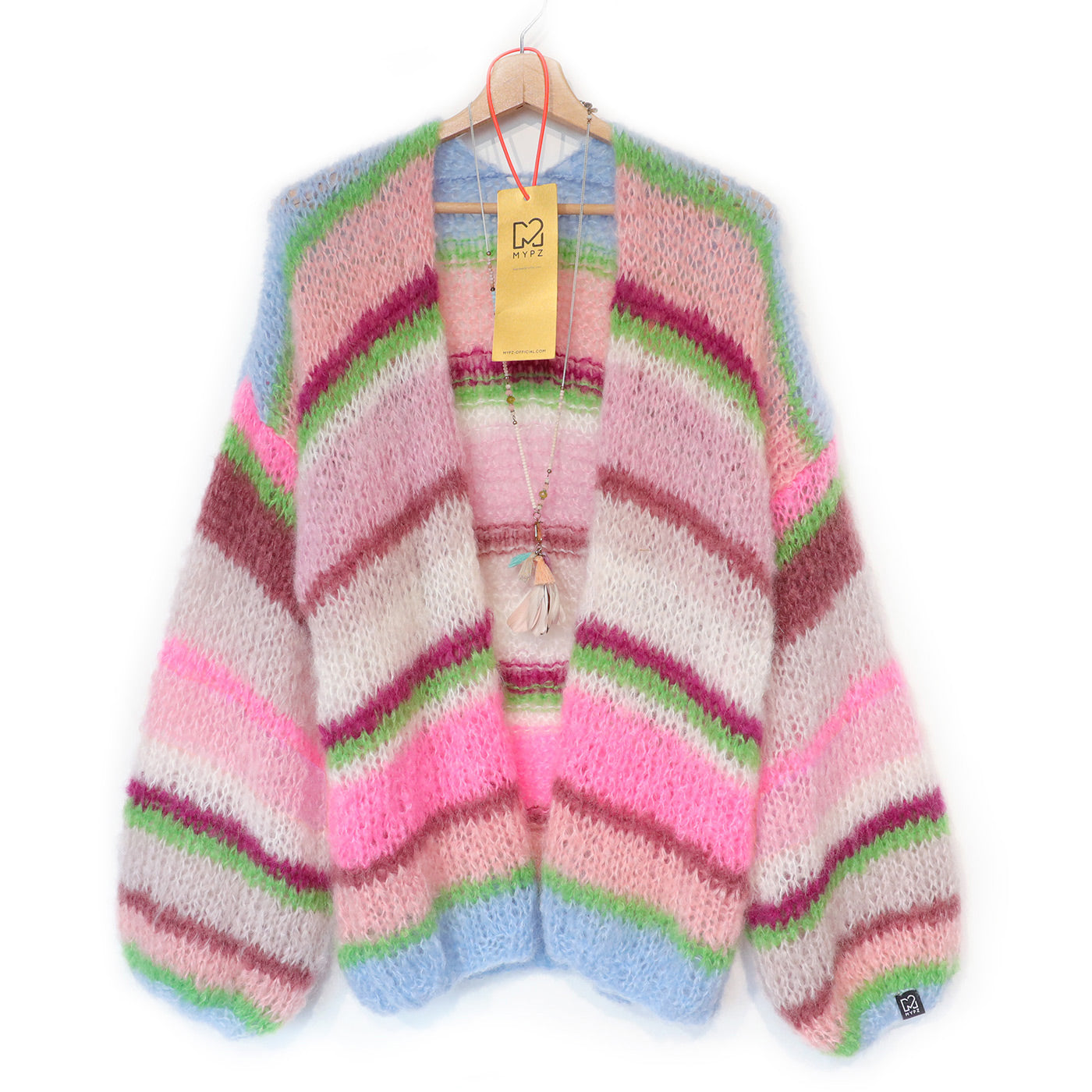 Knitting kit – MYPZ Basic Light Mohair Cardigan Candy Clouds No10 (ENG-NL-DE)