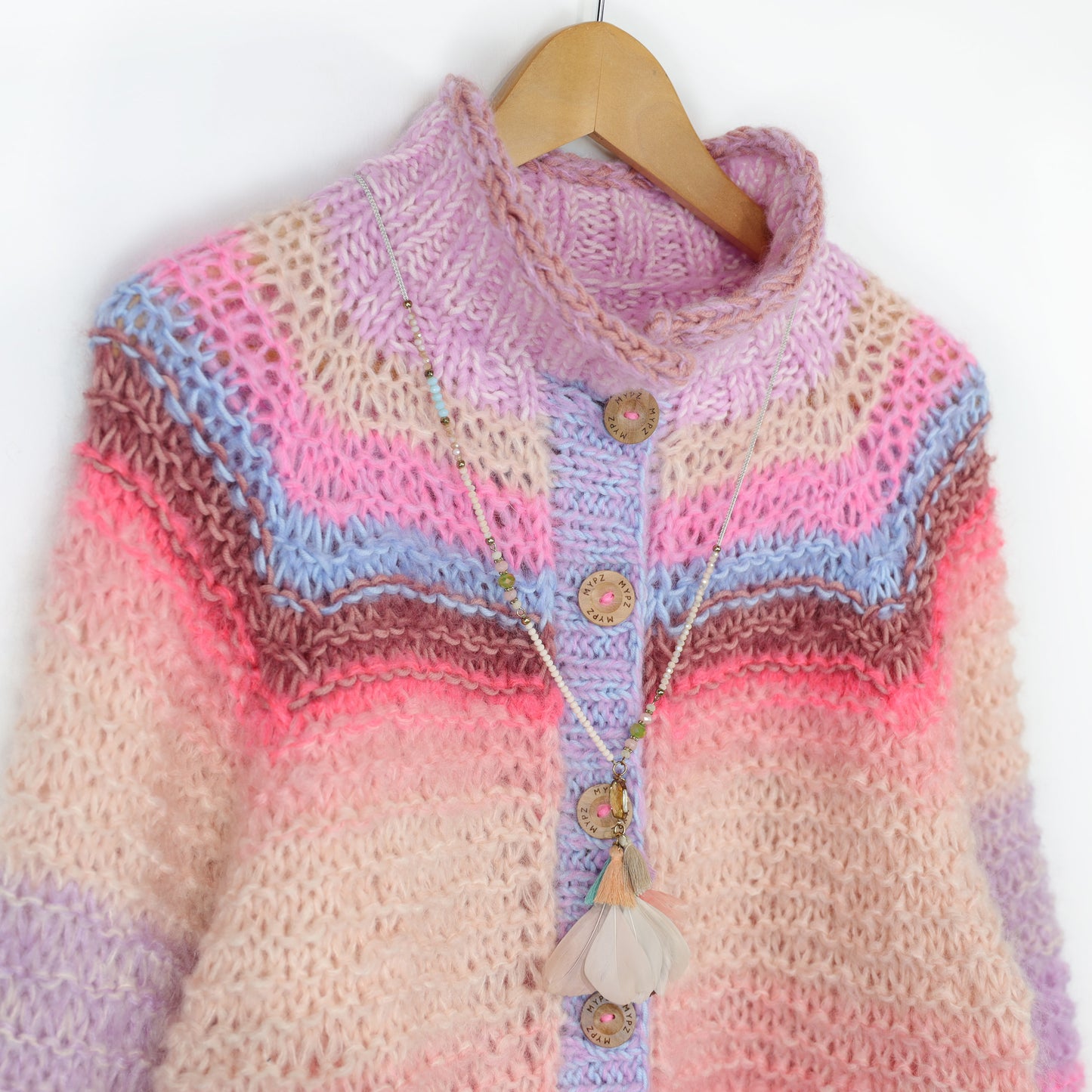 MYPZ top-down bomber cardigan Blush & Rouge