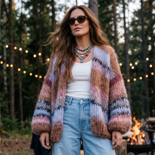 Schema per maglia – Cardigan MYPZ in mohair grosso Noce n. 15 (ENG-DE-NL-ES-FR-IT-DA-SV-NO)