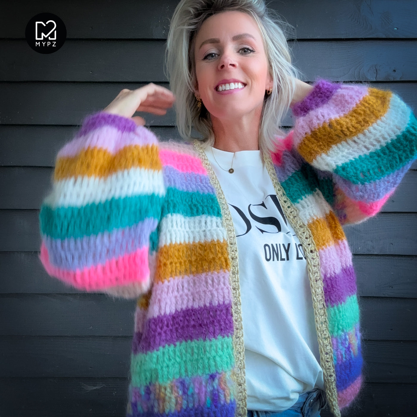Crochet pattern - MYPZ Chunky Mohair cardigan Sunset Glow (ENG-NL-DE)