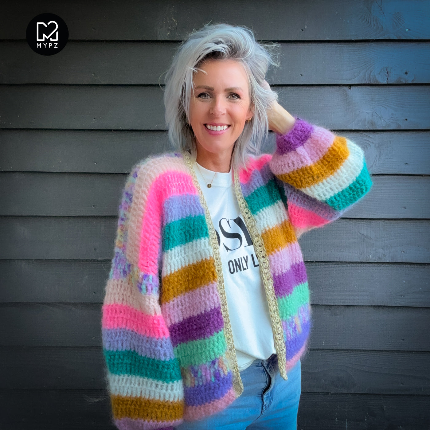Crochet pattern - MYPZ Chunky Mohair cardigan Sunset Glow (ENG-NL-DE)