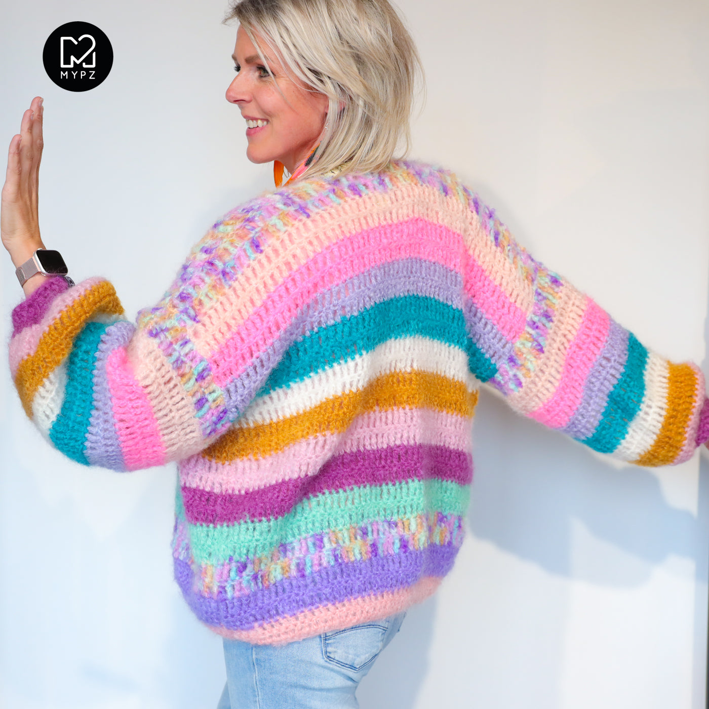 Crochet pattern - MYPZ Chunky Mohair cardigan Sunset Glow (ENG-NL-DE)