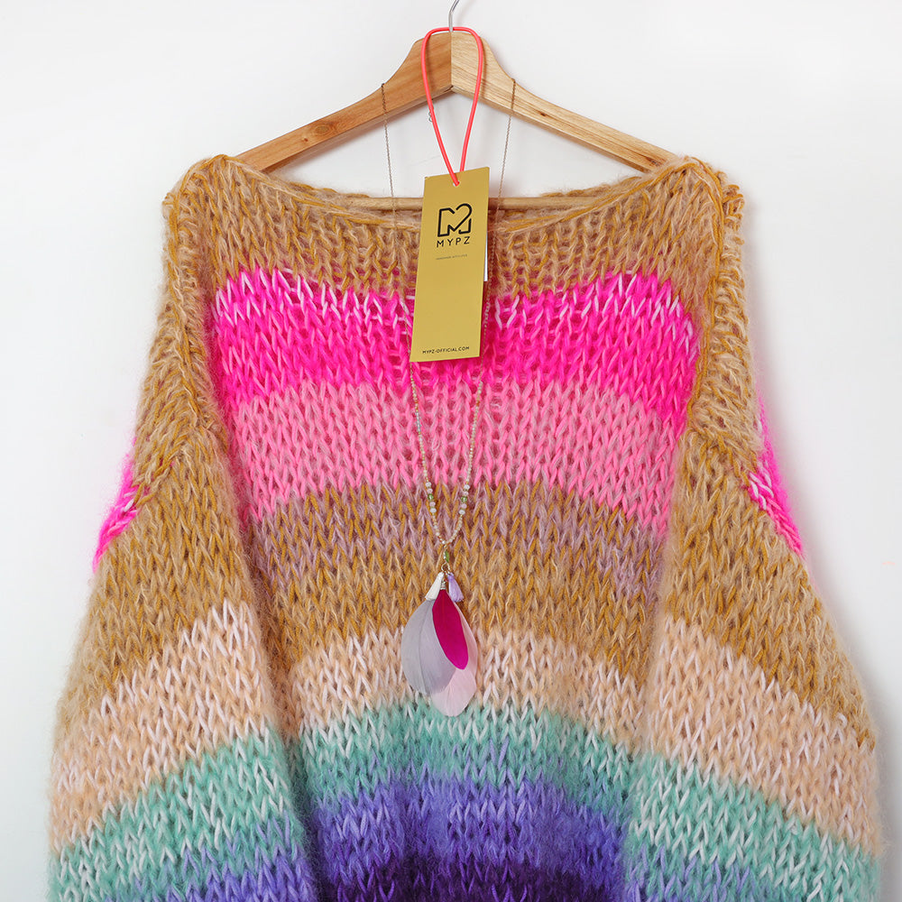 Chunky Mohair-merino Rainbow pullover