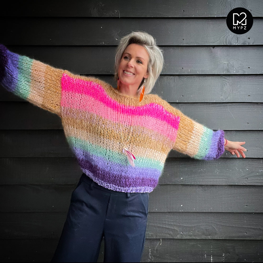 Chunky Mohair-merino Rainbow pullover