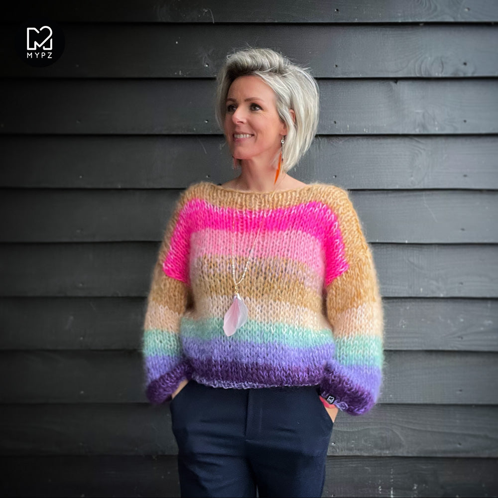 Chunky Mohair-merino Rainbow pullover