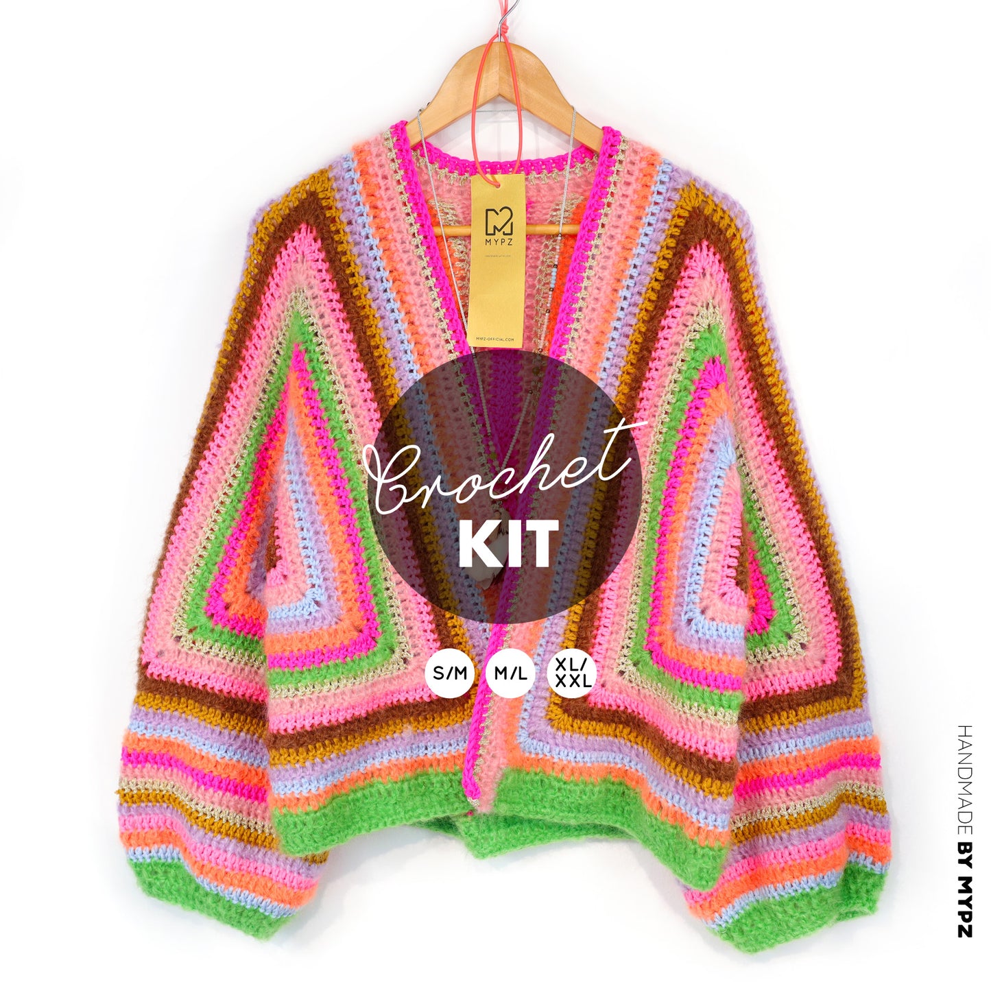 Crochet kit - MYPZ Hexagon Cardigan Vibrant Soul (ENG-NL-DE)