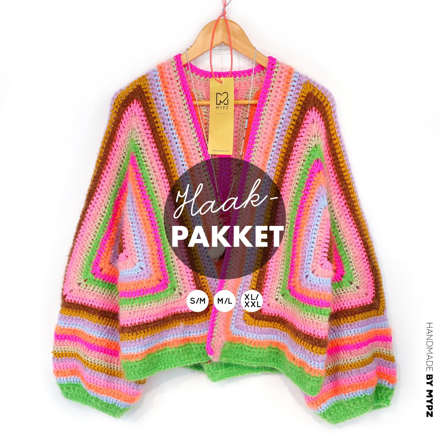 Crochet kit - MYPZ Hexagon Cardigan Vibrant Soul (ENG-NL-DE)