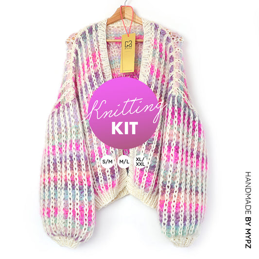 Knitting Kit – MYPZ Chunky Mohair Rib Cardigan Dusty-Pink No.12 (ENG-NL)