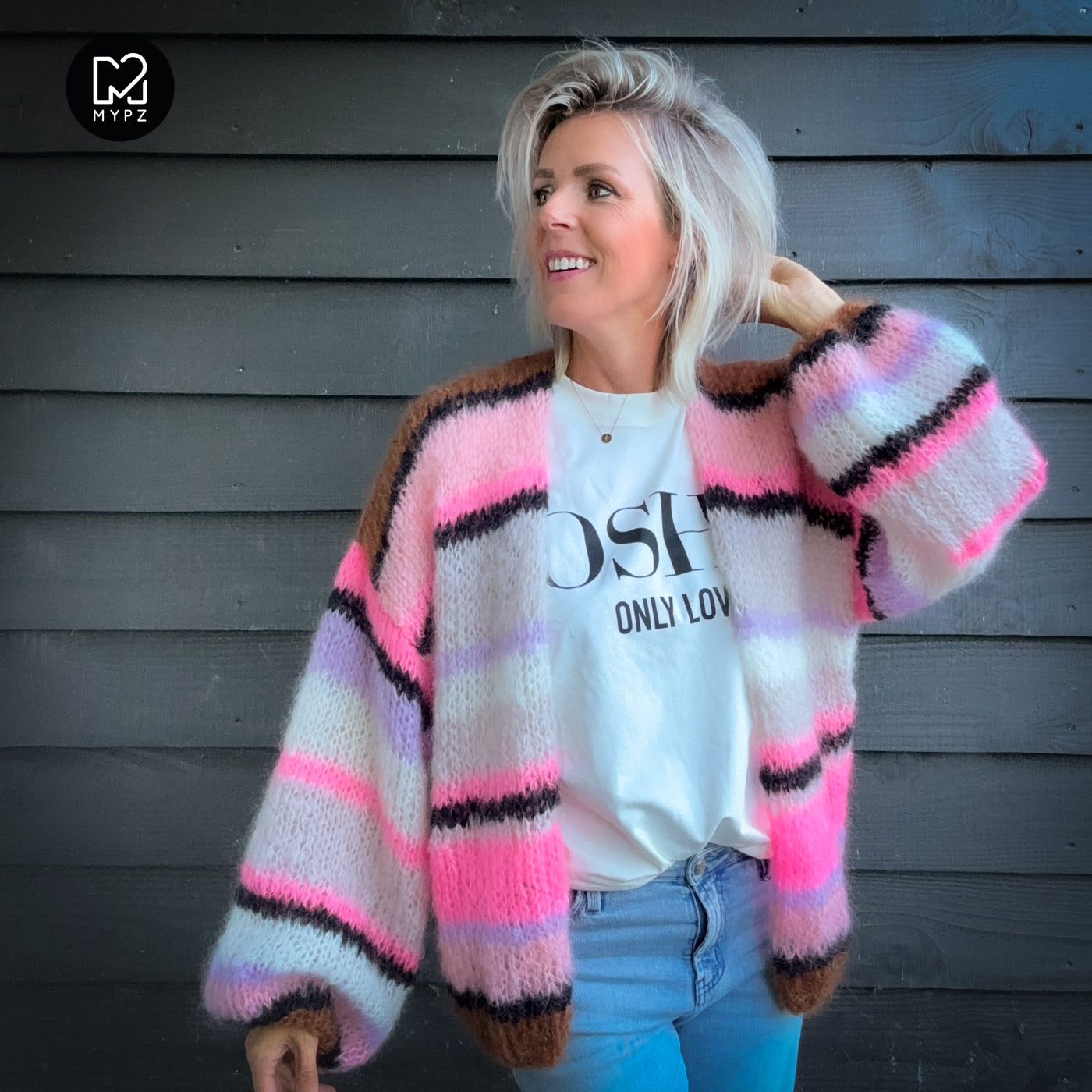 Knitting kit – MYPZ Basic Light Mohair Cardigan Jeanie No10 (ENG-NL-DE)