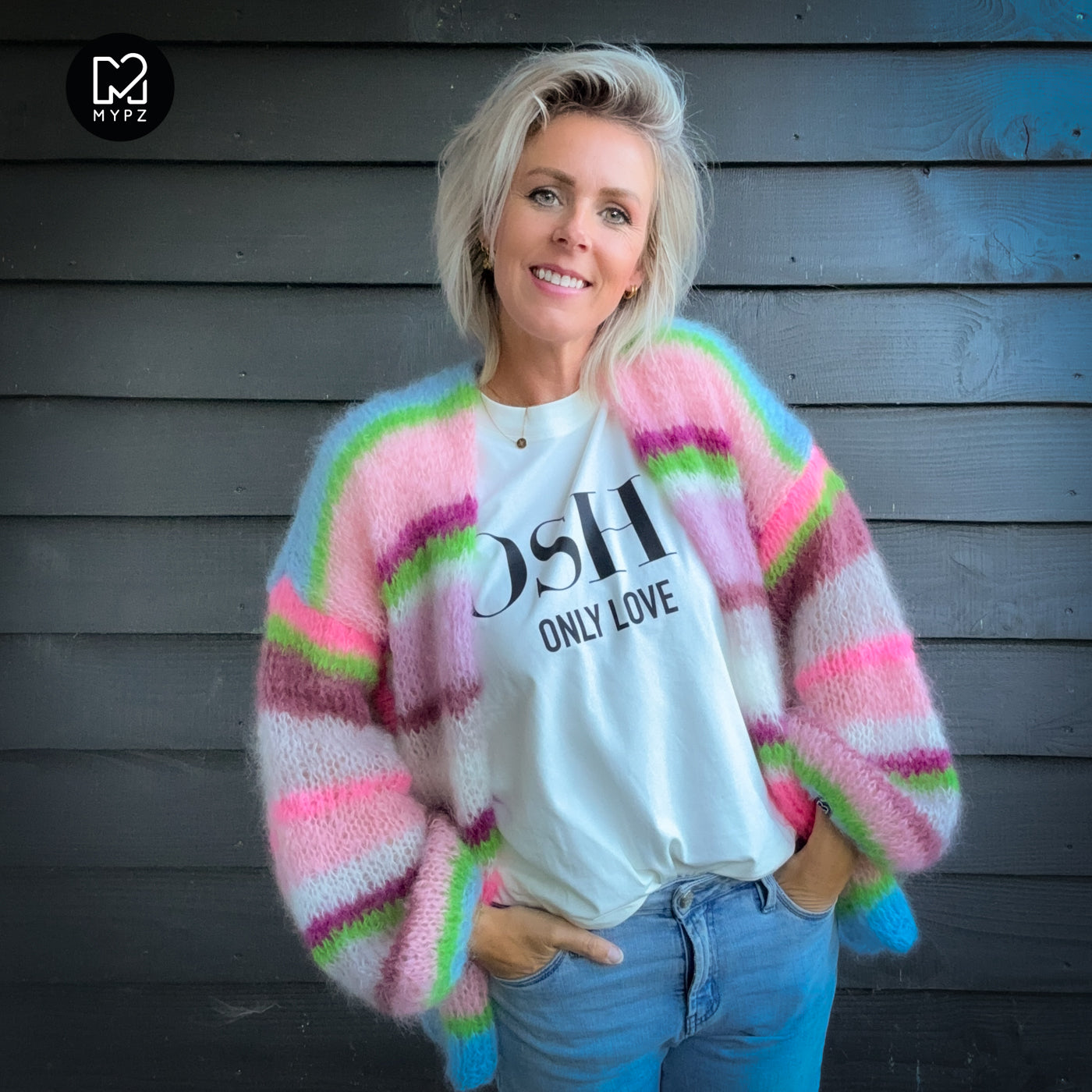 Knitting kit – MYPZ Basic Light Mohair Cardigan Candy Clouds No10 (ENG-NL-DE)