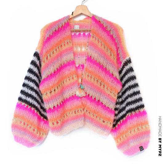 Knitting kit ā MYPZ Light Mohair Cardigan Pink Magic No10 (ENG-NL-DE)