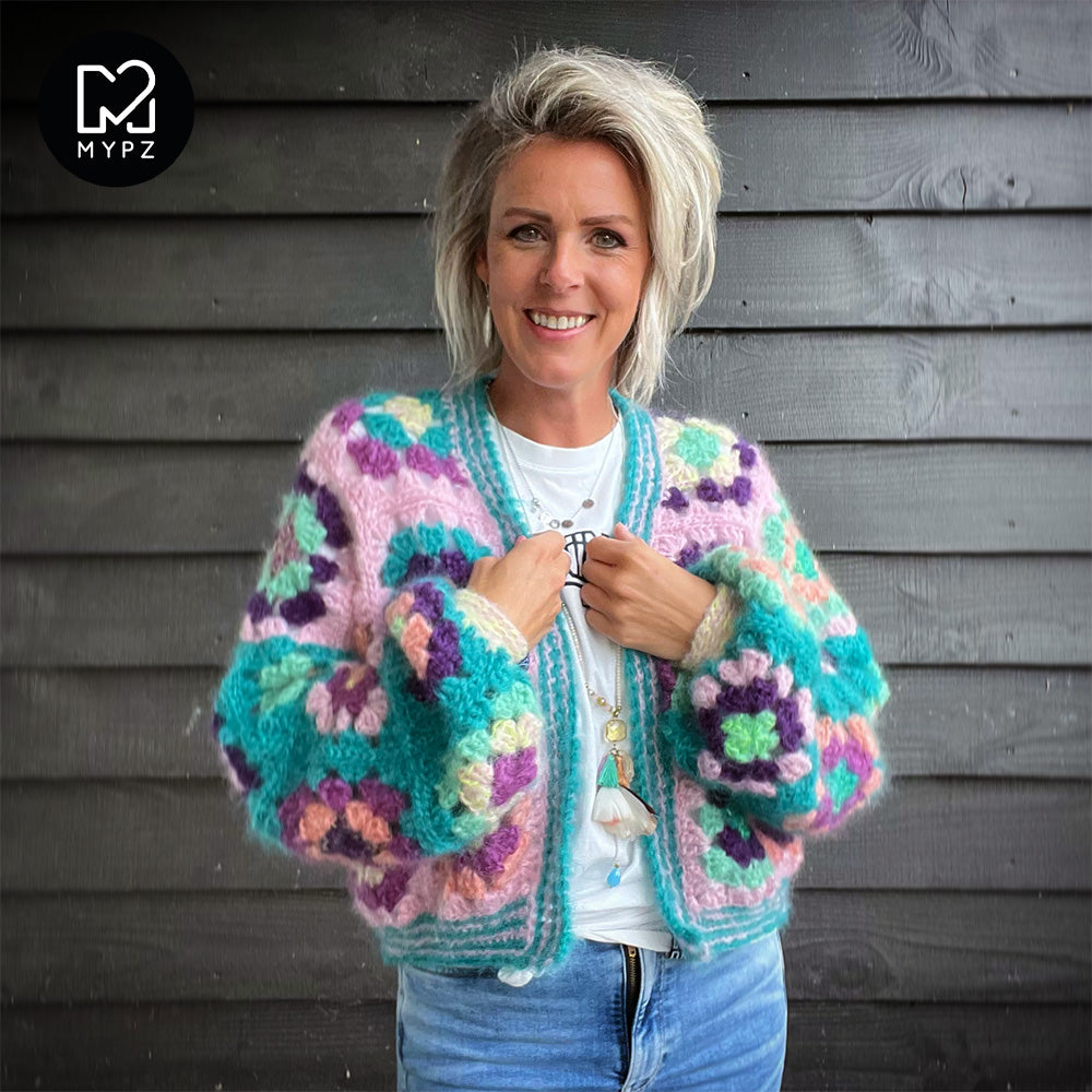 Crochet kit - MYPZ Granny square bomber cardigan Hailey (ENG-NL)