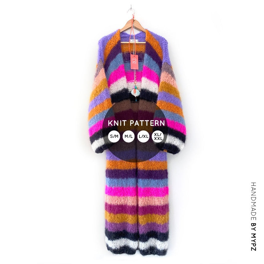 MYPZ Knit pattern long light mohair cardigan Shava No10