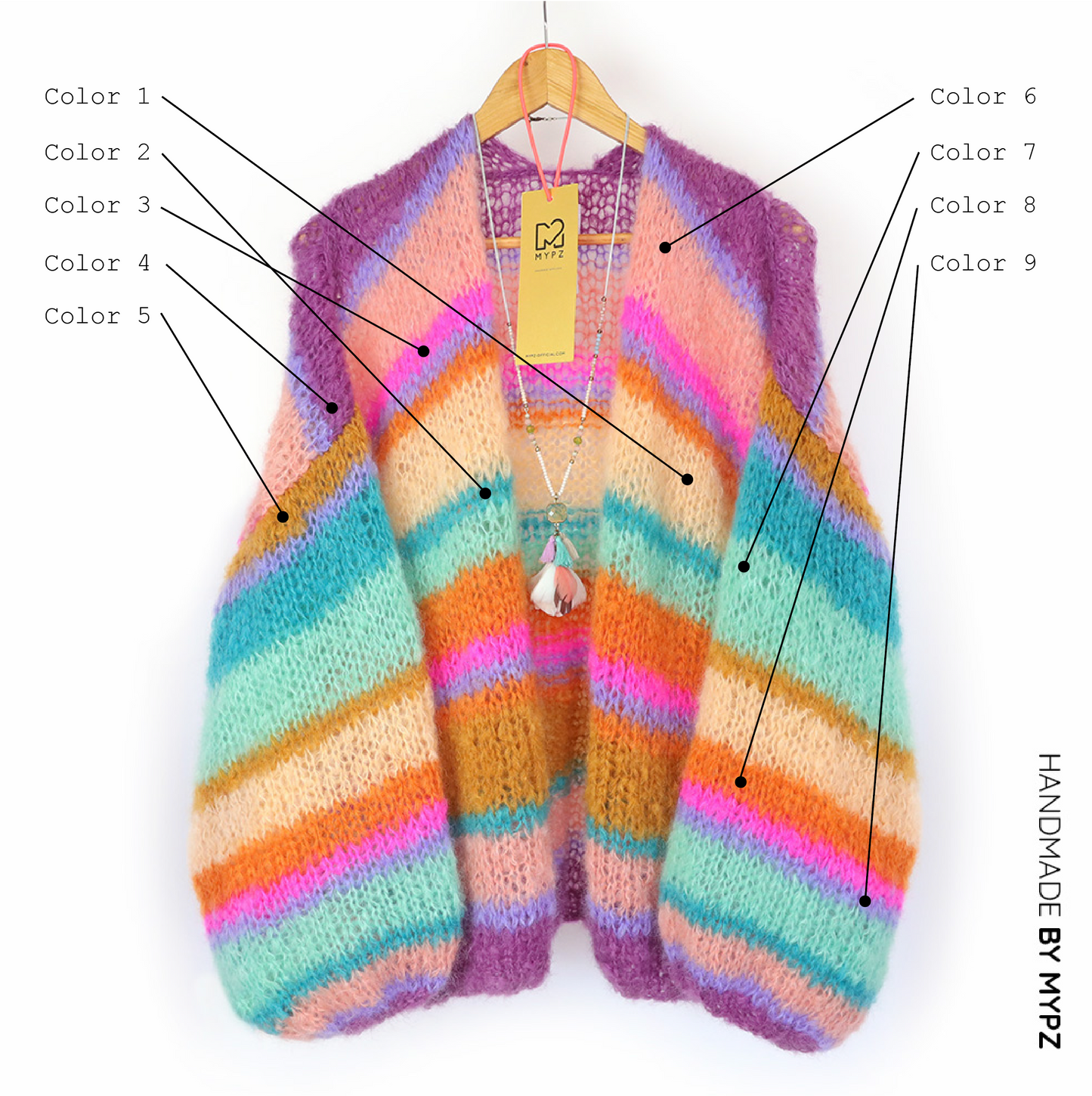 Design your own kit -  MYPZ Basic Light Mohair Cardigan Crystal No10 (ENG-NL-DE)