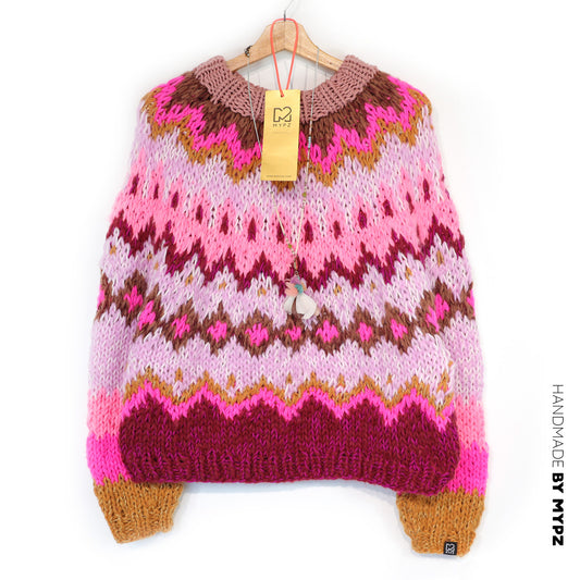 MYPZ maglione top-down in alpaca color lampone
