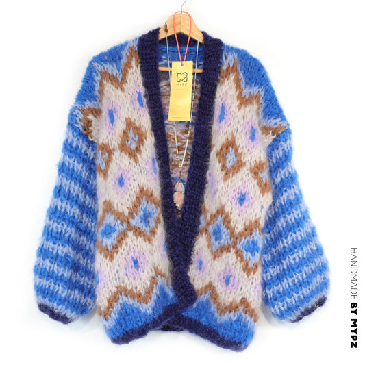 Schema per maglia - Giacca in mohair grosso Alpine Breeze n.12 (ENG-DE-NL-ES-FR-IT-DA-SV-NO)