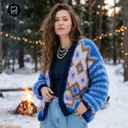 Knit pattern – Chunky Mohair Jacket Alpine Breeze No.12 (ENG-DE-NL-ES-FR-IT-DA-SV-NO)