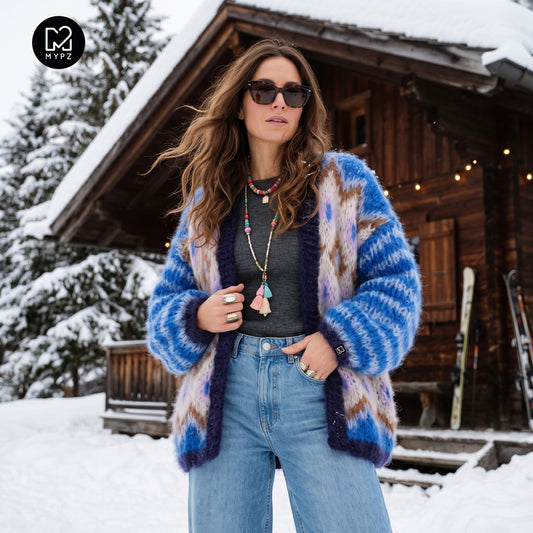 Schema per maglia - Giacca in mohair grosso Alpine Breeze n.12 (ENG-DE-NL-ES-FR-IT-DA-SV-NO)
