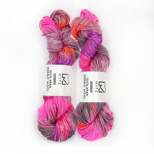 MYPZ Hand-dyed 100% Aran Merino Wool – Flirty Red