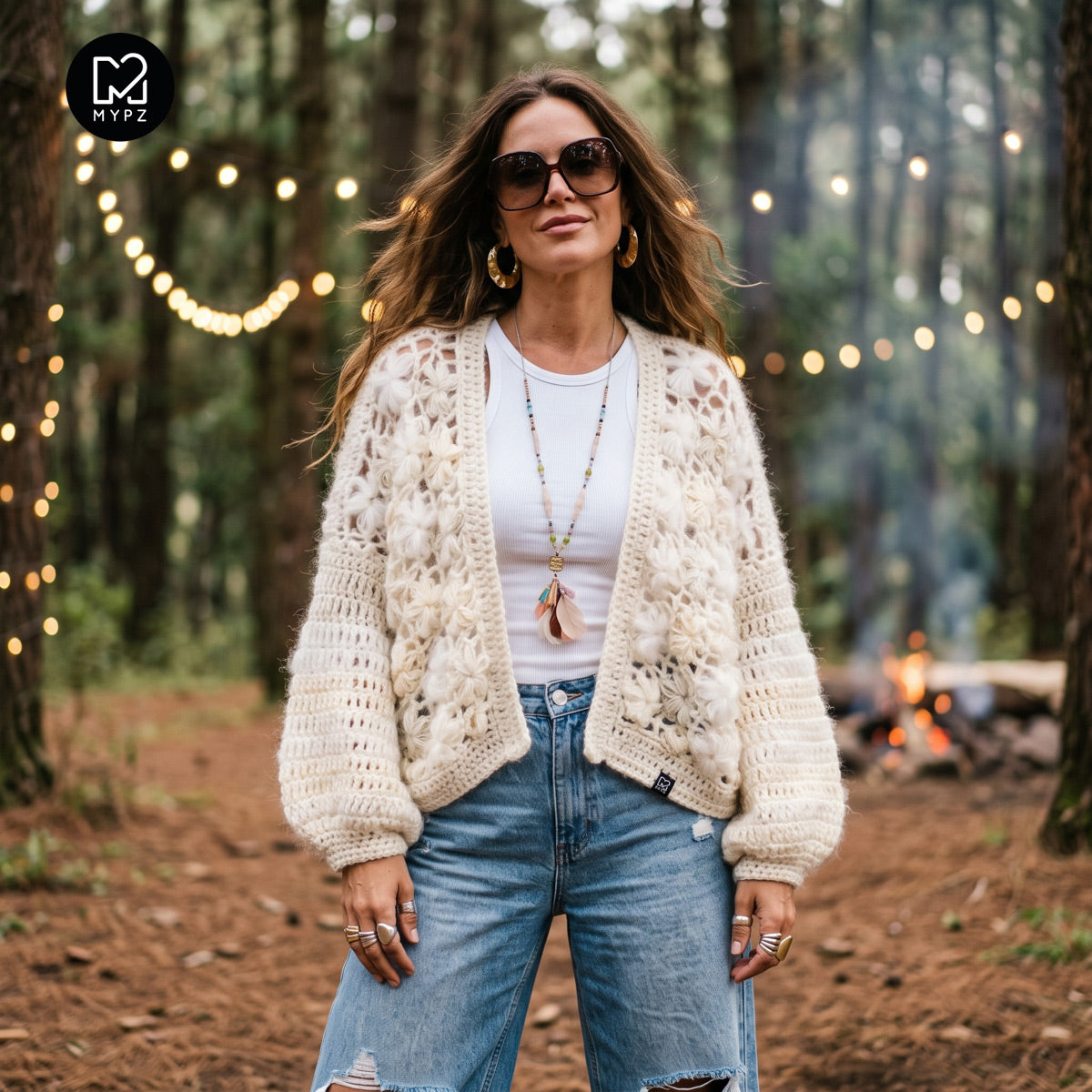 Schema all'uncinetto - MYPZ cardigan bomber corto Wildflower (ENG-DE-NL-ES-FR-IT-DA-SV-NO)