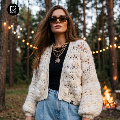 Schema all'uncinetto - MYPZ cardigan bomber corto Wildflower (ENG-DE-NL-ES-FR-IT-DA-SV-NO)