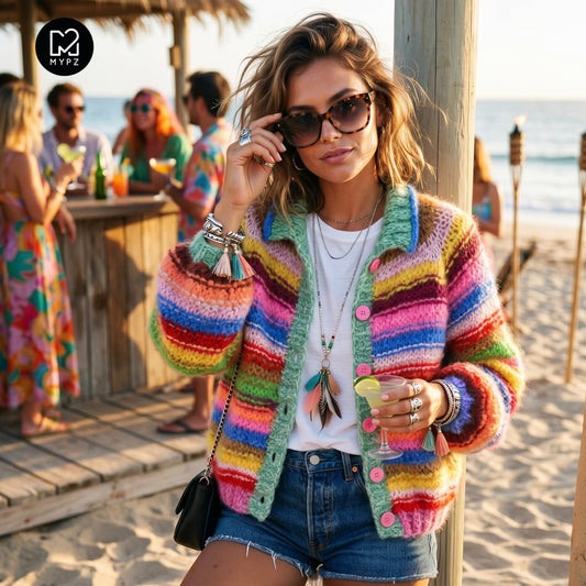 Knitting Kit – MYPZ top-down bomber cardigan Rebel Glow No10 (ENG-NL-DE)