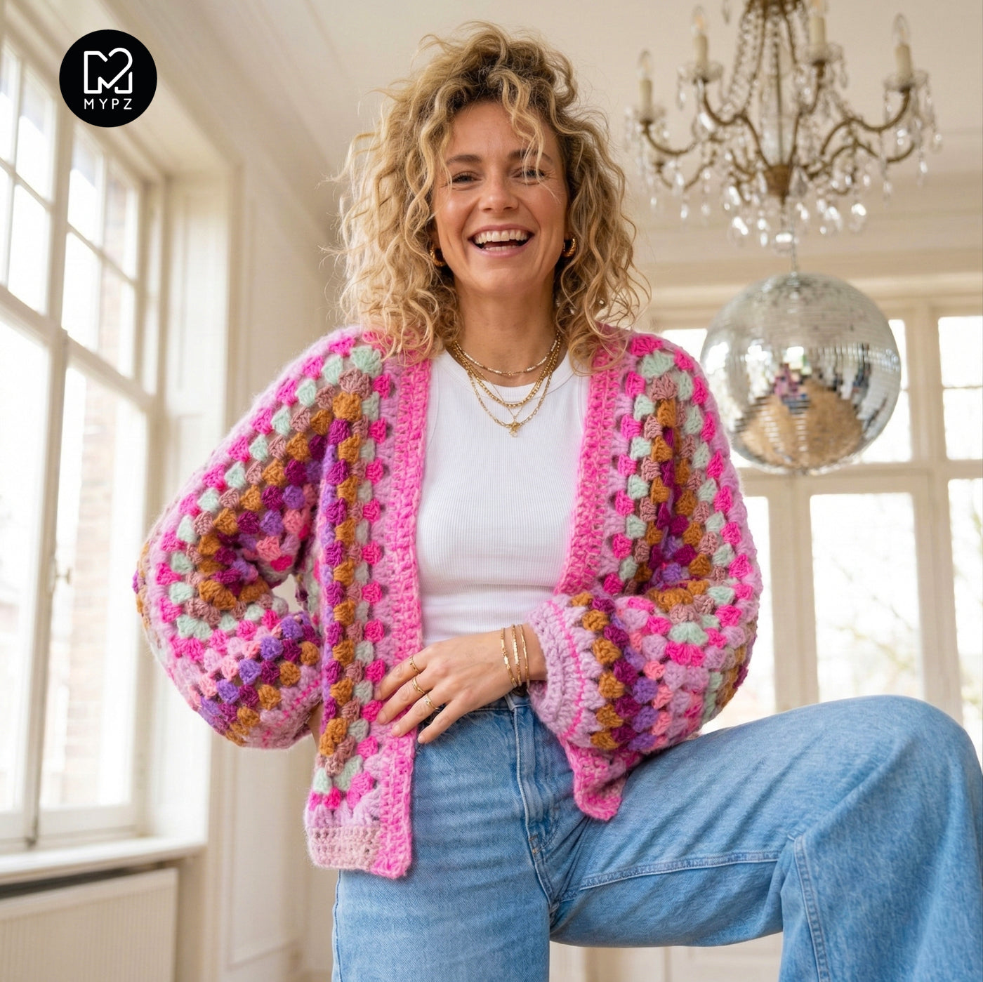 Crochet kit - MYPZ Hexagon Cardigan Pink Mojito (ENG-NL-DE)