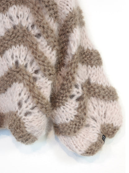 Cardigan corto in mohair chunky MYPZ Stonies Wave