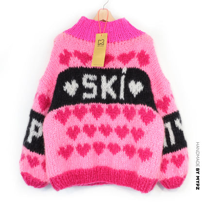 Knitting Kit – MYPZ Chunky Mohair Ski Love Pullover Pink No.9 (ENG-NL-DE)