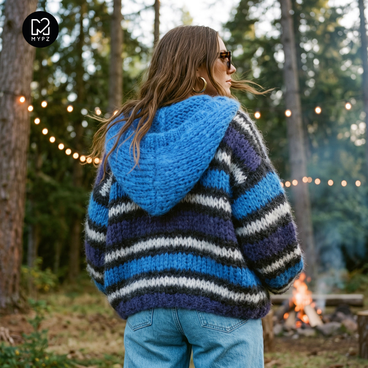 Schema di lavoro a maglia – MYPZ Hooded Chunky Mohair Bomber Cardigan Blu n.15 (ENG-DE-NL-ES-FR-IT-DA-SV-NO)