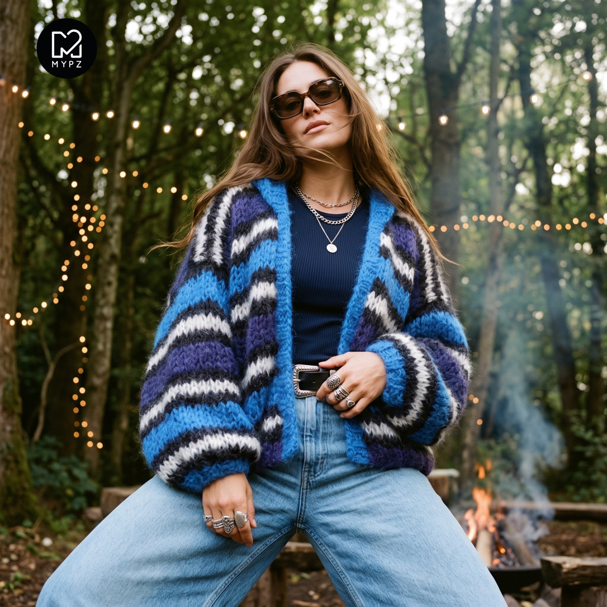 Schema di lavoro a maglia – MYPZ Hooded Chunky Mohair Bomber Cardigan Blu n.15 (ENG-DE-NL-ES-FR-IT-DA-SV-NO)
