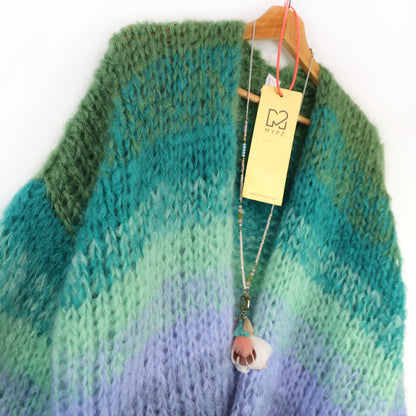 Schema per lavoro a maglia – Cardigan MYPZ Chunky Mohair Mystic Lagoon n. 15 (ENG-DE-NL-ES-FR-IT-DA-SV-NO)
