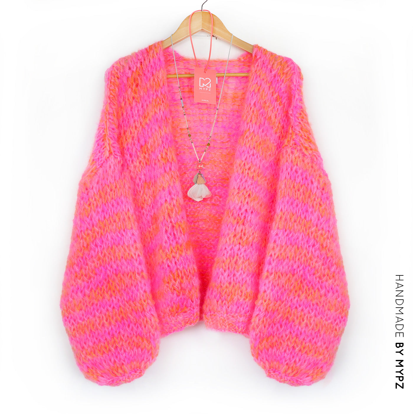 MYPZ Chunky Mohair Cardigan Orange-Pink