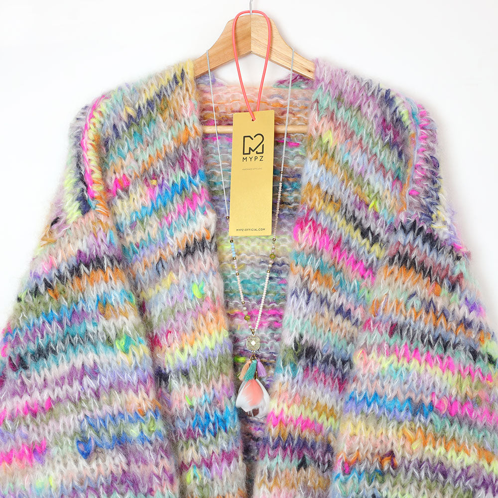 MYPZ Chunky Mohair Scrapyarn Cardigan