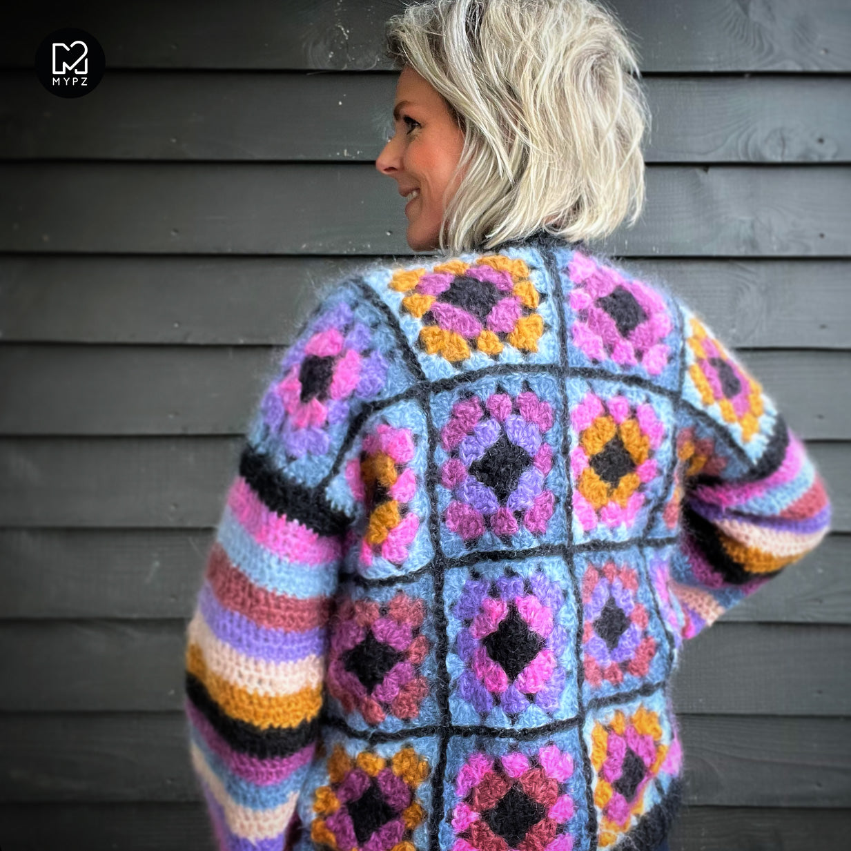 MYPZ Dreamy Chunky Mohair Granny square cardigan Lovestory