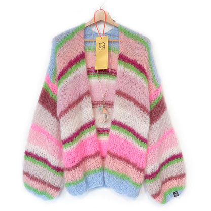 Knitting kit – MYPZ Basic Light Mohair Cardigan Candy Clouds No10 (ENG-NL-DE)