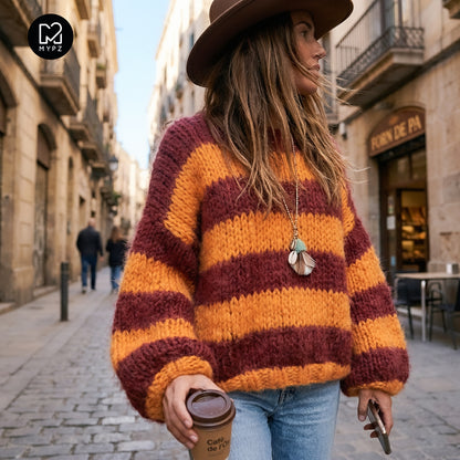 Knitting Kit – MYPZ Chunky Alpaca Pullover Merlot No15 – Beginner (ENG-NL-DE)