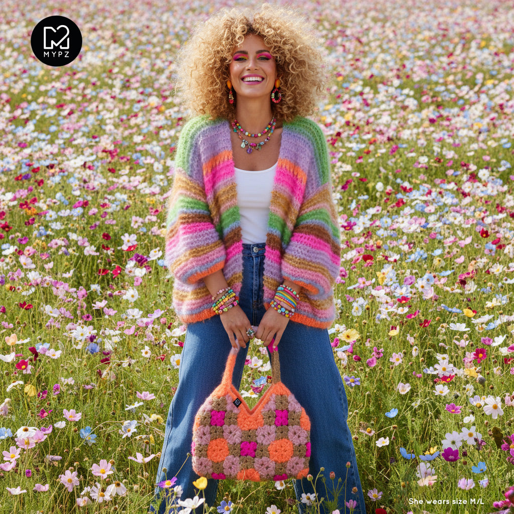 Knit pattern – MYPZ Chunky Mohair Cardigan Rainbow Sorbet No.15 (ENG-NL-DE)