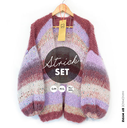 Knitting Kit – Chunky Mohair Cardigan Whisper Rose No.12 (ENG-NL-DE