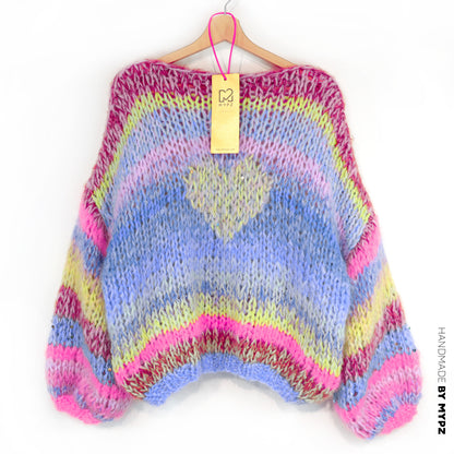 Knitting Kit – MYPZ Short Chunky Alpaca-Mohair Pullover Sunset Rave No15 (ENG-NL-DE)
