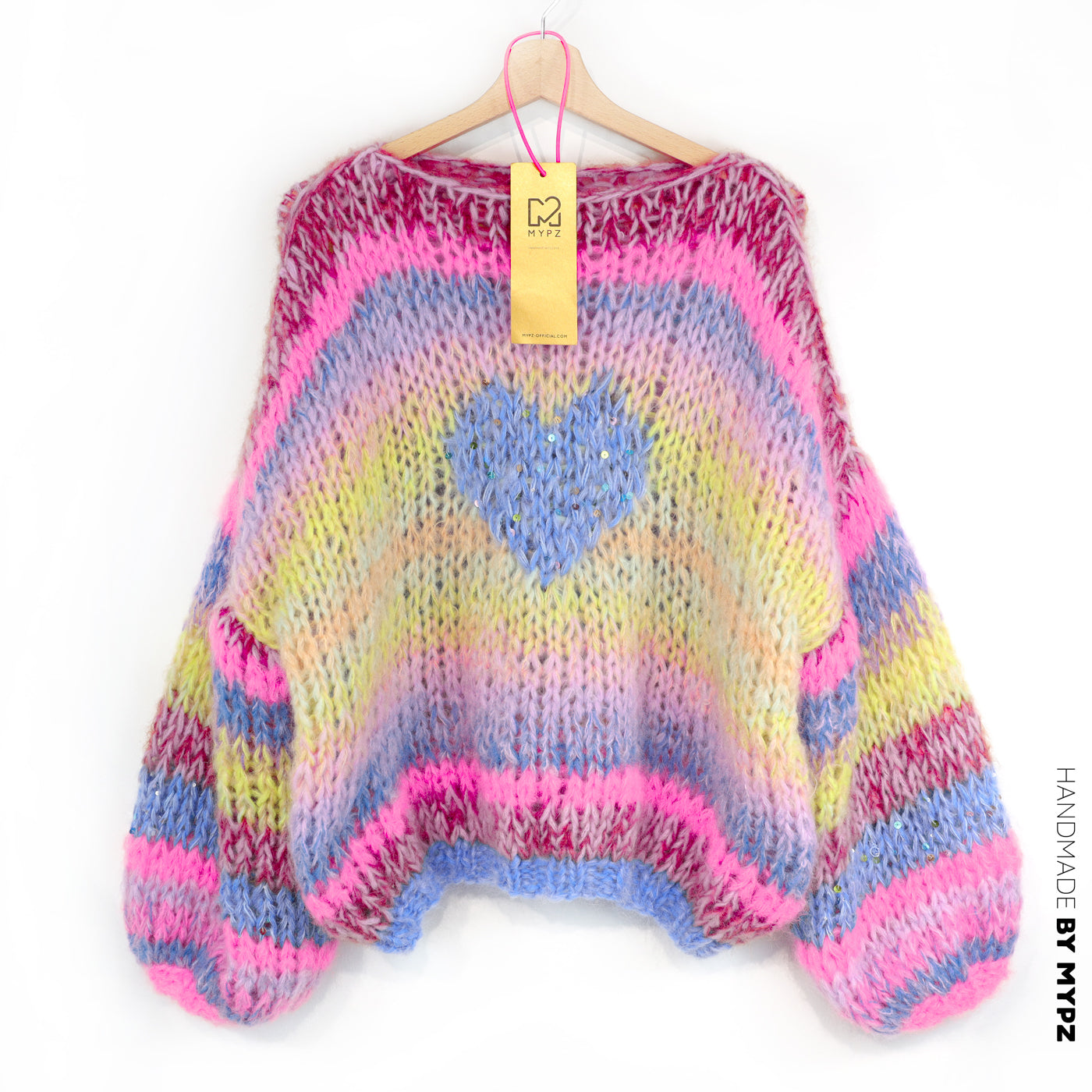 Knitting Kit – MYPZ Short Chunky Alpaca-Mohair Pullover Sunset Rave No15 (ENG-NL-DE)