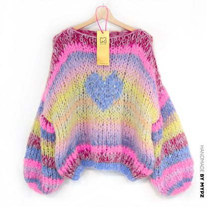 Knitting Kit – MYPZ Short Chunky Alpaca-Mohair Pullover Sunset Rave No15 (ENG-NL-DE)