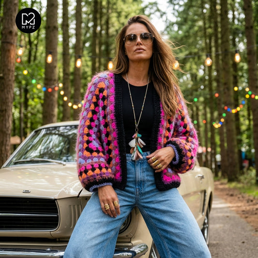 Cardigan MYPZ Hexagon Mohair Cardigan Wild
