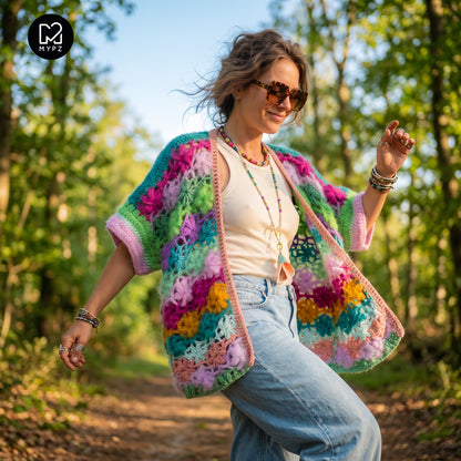Crochet kit - MYPZ Wildflower cardigan (ENG-NL-DE-FR-ES)