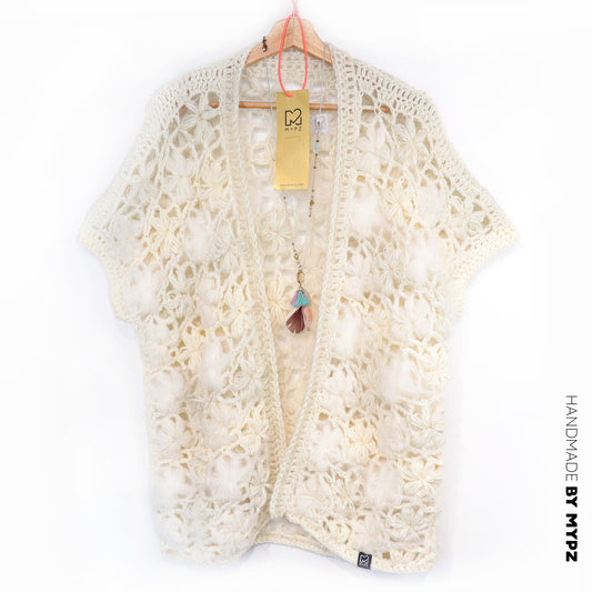 Crochet pattern - MYPZ Wildflower cardigan Shades of White (ENG-NL-DE-FR-ES)