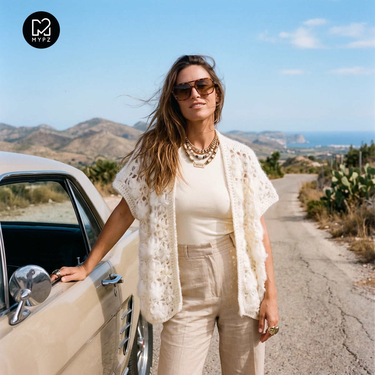 Crochet kit - MYPZ Wildflower cardigan Shades of White (ENG-NL-DE-FR-ES)
